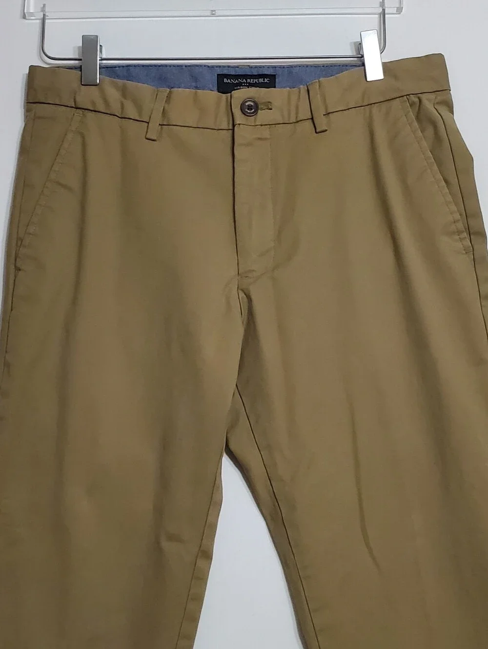 Banana Republic sz 32x30 Mason straight chino pants green stretch preppy casual